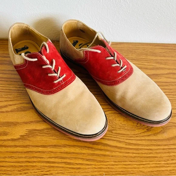 1901 Men’s Red leather Saddle Up classic dress shoe - Picture 2 of 6